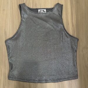 Silver Metallic Tank Top